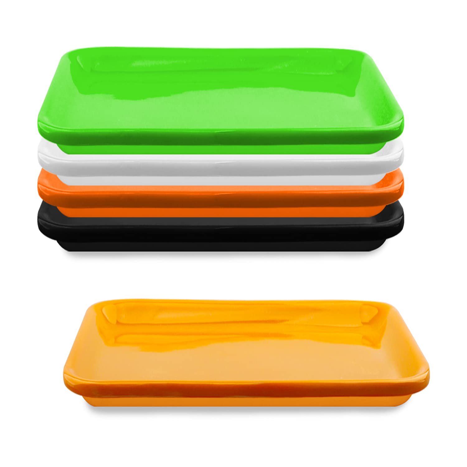 5-Piece Stackable Plastic Art & Craft Trays - Multi-Purpose Organizer for DIY Projects, Painting, Beads, Jewelry & Serving (10.3