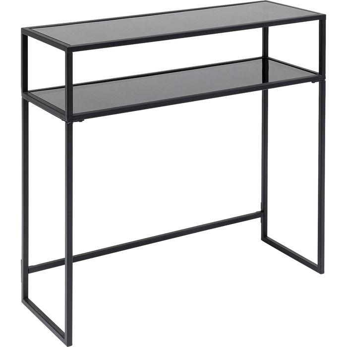 Black Console Loft 80x85 - Modern TV Stand with Storage Shelf for Living Room, Bedroom & Home Theater