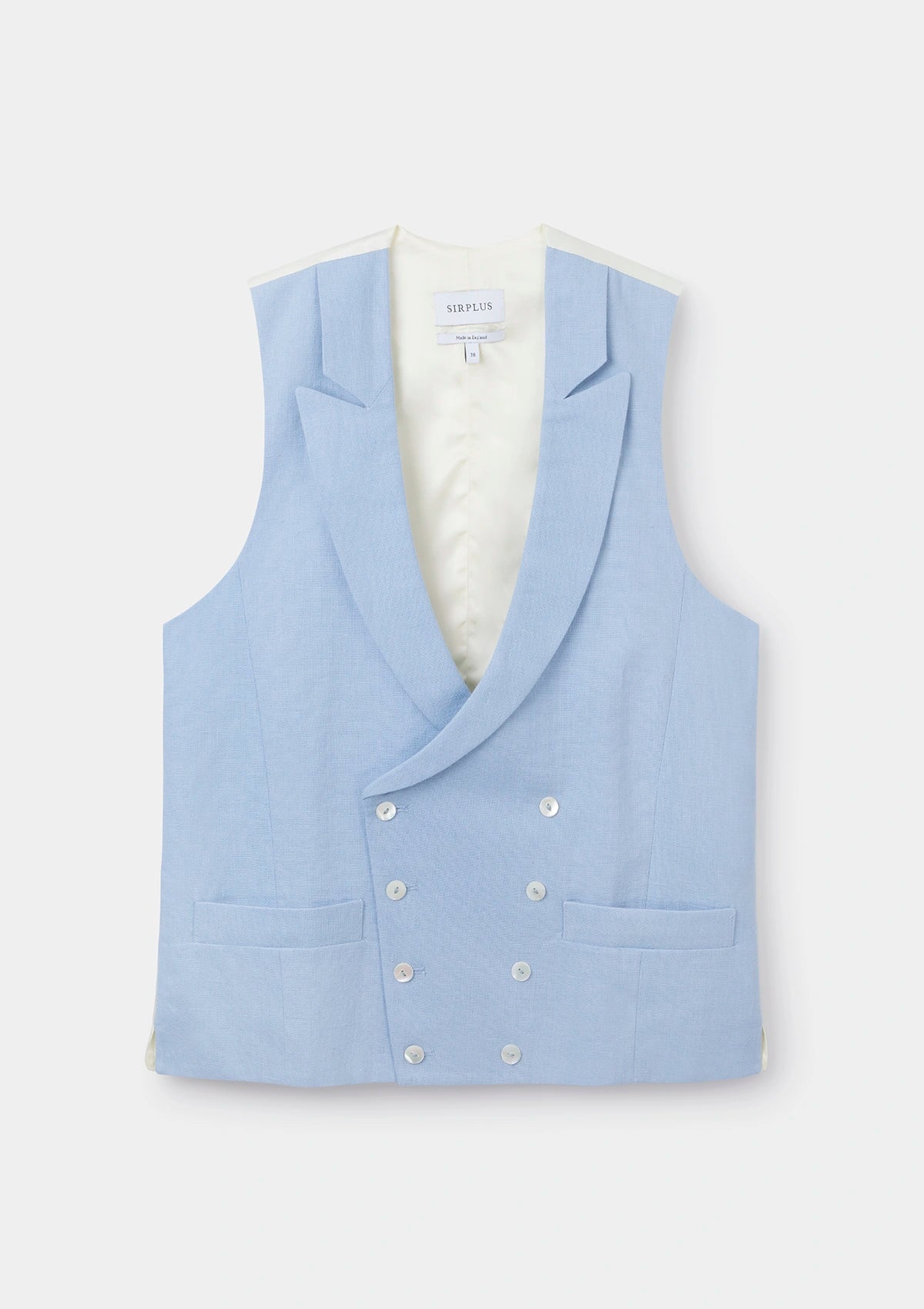 Light Blue Peak Lapel Double Breasted Waistcoat Vest for Men - Formal Business Suit, Wedding & Special Occasions