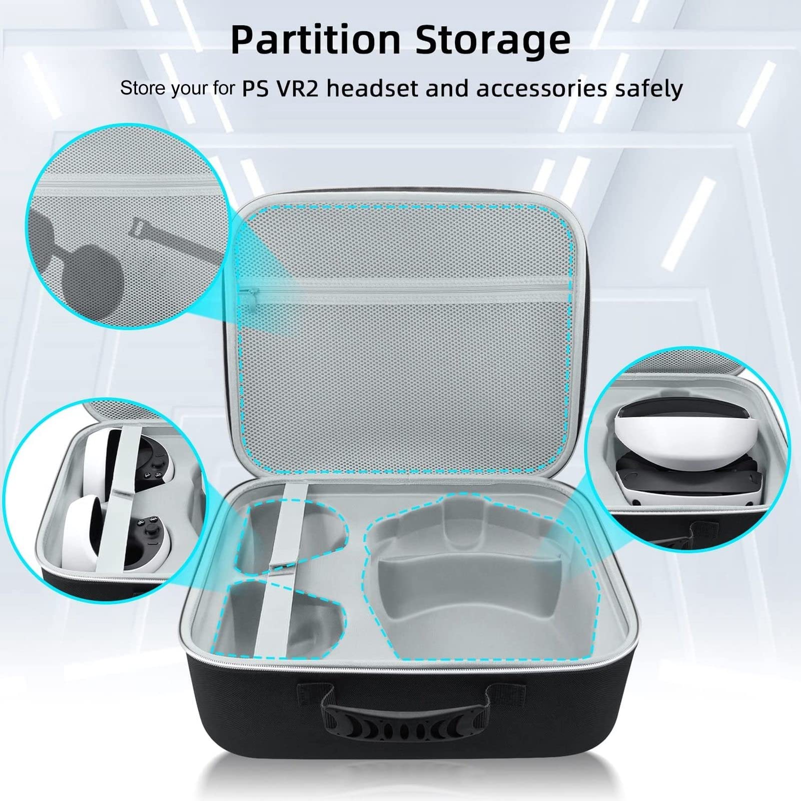 PS VR2 Hard Carrying Case with Shoulder Strap - Protective Storage Bag for PlayStation VR2 Headset & Controllers - Travel-Friendly Design for Gaming Accessories | Perfect for Travel, Storage & Gaming Events
