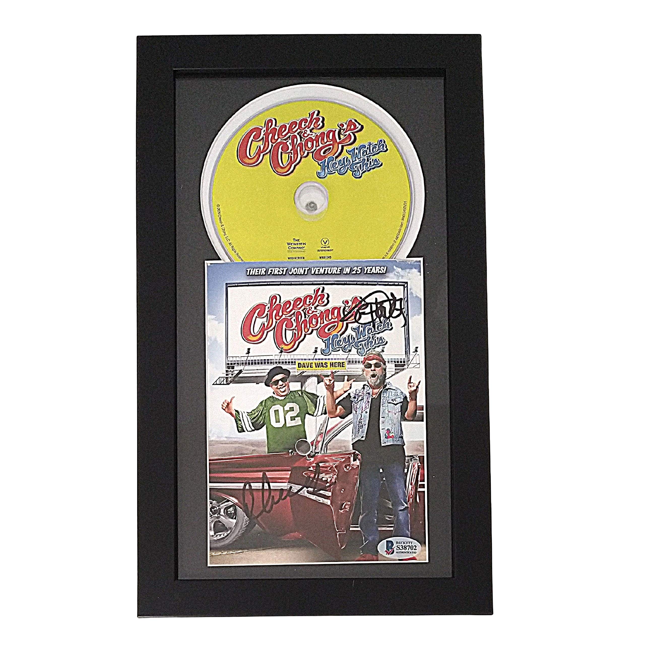 Cheech and Chong Autographed 'Hey Watch This' Movie DVD Framed Display - Beckett Certified Hollywood Memorabilia, Signed Collectible for Movie Fans & Home Theater Decor