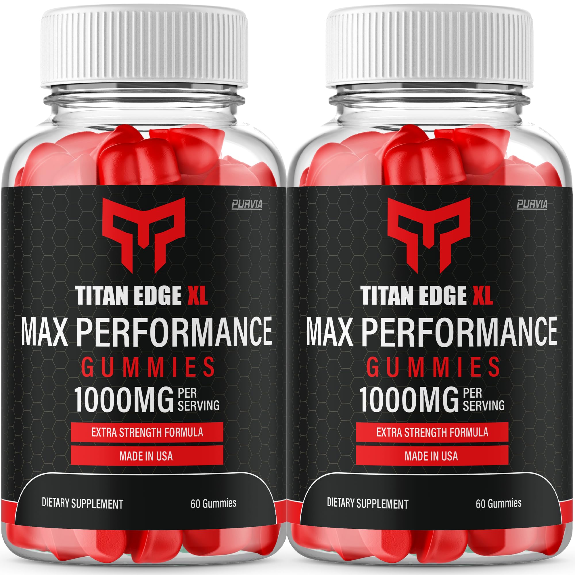 (2 Pack) Titan Edge XL Gummies - Maximum Strength Formula, 120 Gummies - USA Made, Great Taste - Dietary Supplement for Wellness & Energy Boost - Perfect for Workout Recovery & Daily Health Support