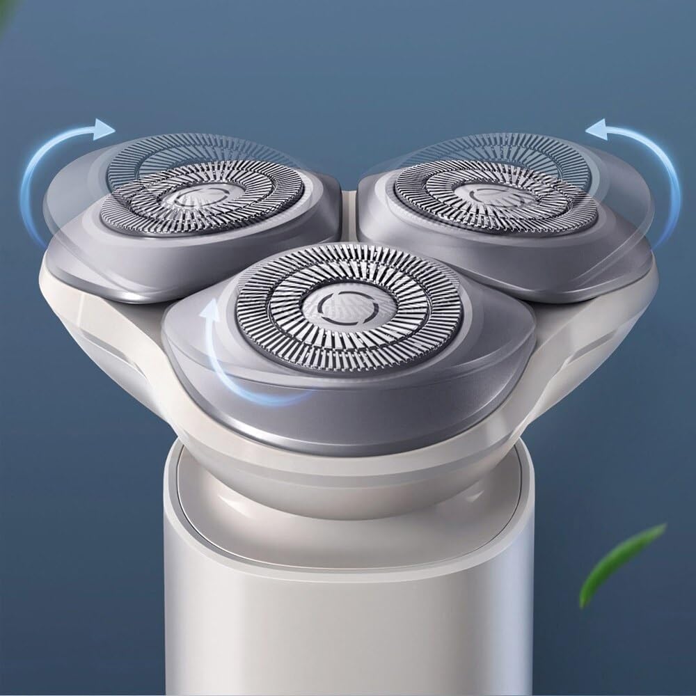 Men's Electric Shaver - Rechargeable Wet/Dry Beard Trimmer with Precision Blades, Portable Cordless Razor for Smooth Shaving & Hair Cutting (White) - Perfect for Travel, Home & Office Use