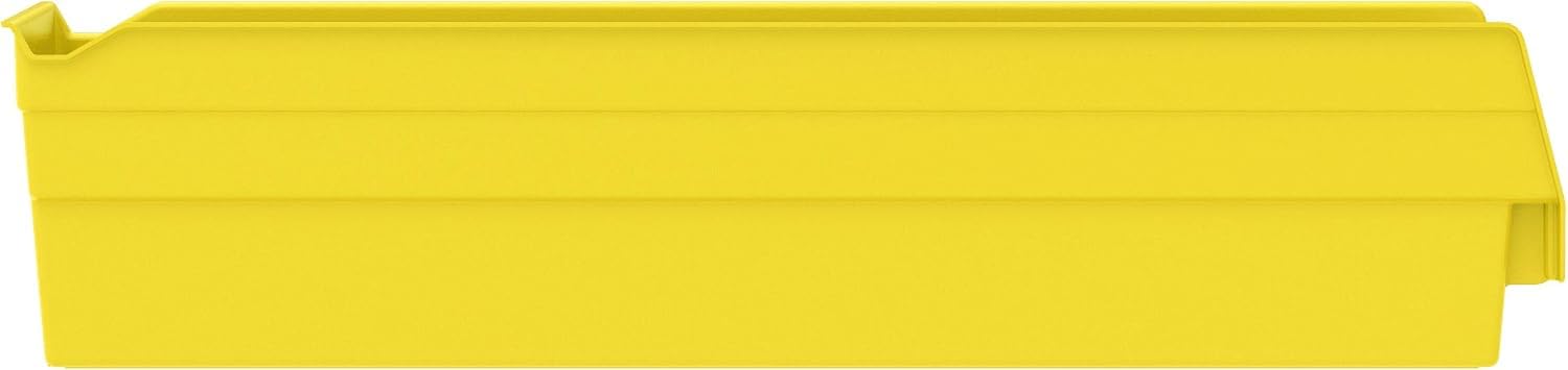 Akro-Mils 30128 Heavy Duty Plastic Shelf Bins - 12-Pack Yellow Storage Bins (18