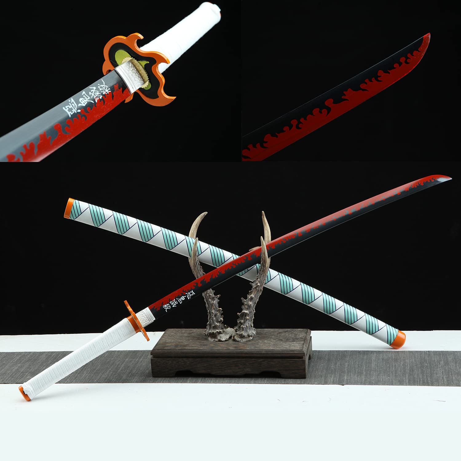 Japanese Anime Sword - 1045 Carbon Steel Samurai Katana | Full Tang Handmade Japanese Sword | Sharp Practical Katana | Demon Slayer Replica | Cosplay, Collection & Martial Arts Training
