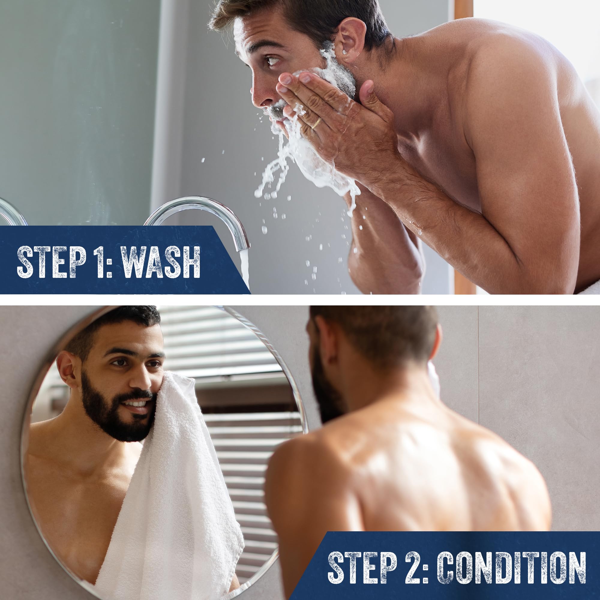 Mountaineer Brand Basic Beard Bundle - Beard Wash & Conditioner Set for Men | Deep Cleansing Beard Shampoo & Hydrating Conditioner | Softens & Nourishes Facial Hair | Lime & Sage Scented (2 x 8oz) | Perfect for Daily Grooming & Beard Care Routine
