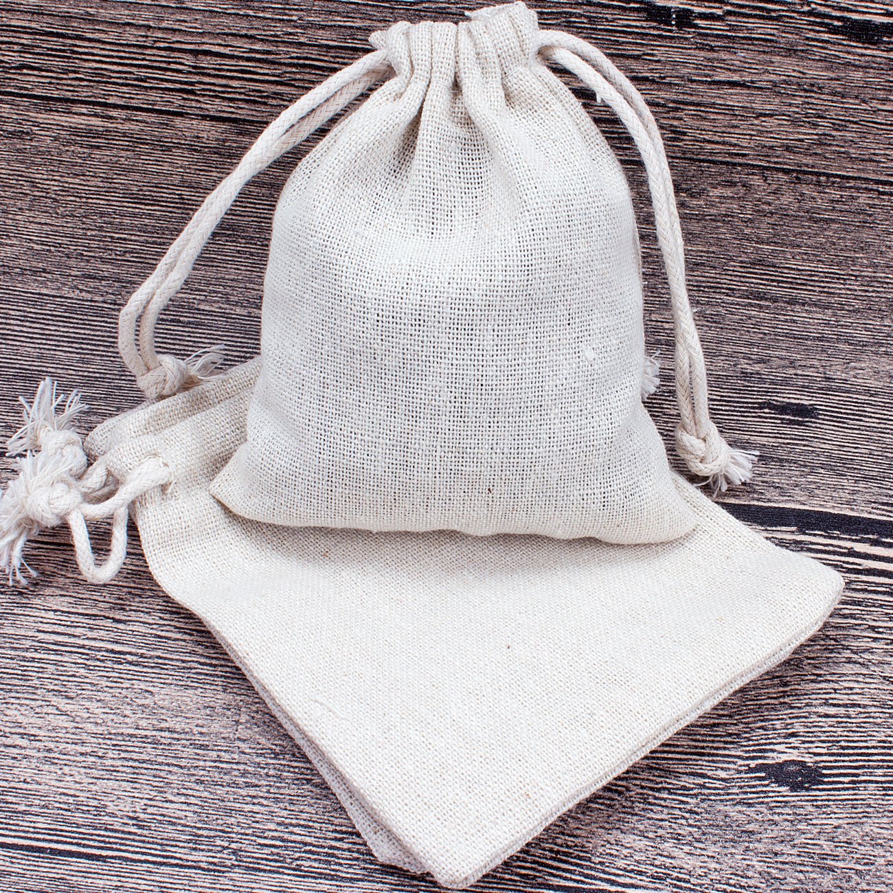 Hapdoo 24 Pack 4x5 Inches Cotton Muslin Drawstring Bags - Gift Bags, Jewelry Pouches, Wedding Favors, Party Favors & DIY Craft Supplies for Jewelry, Soap, Candles, Herbs & More