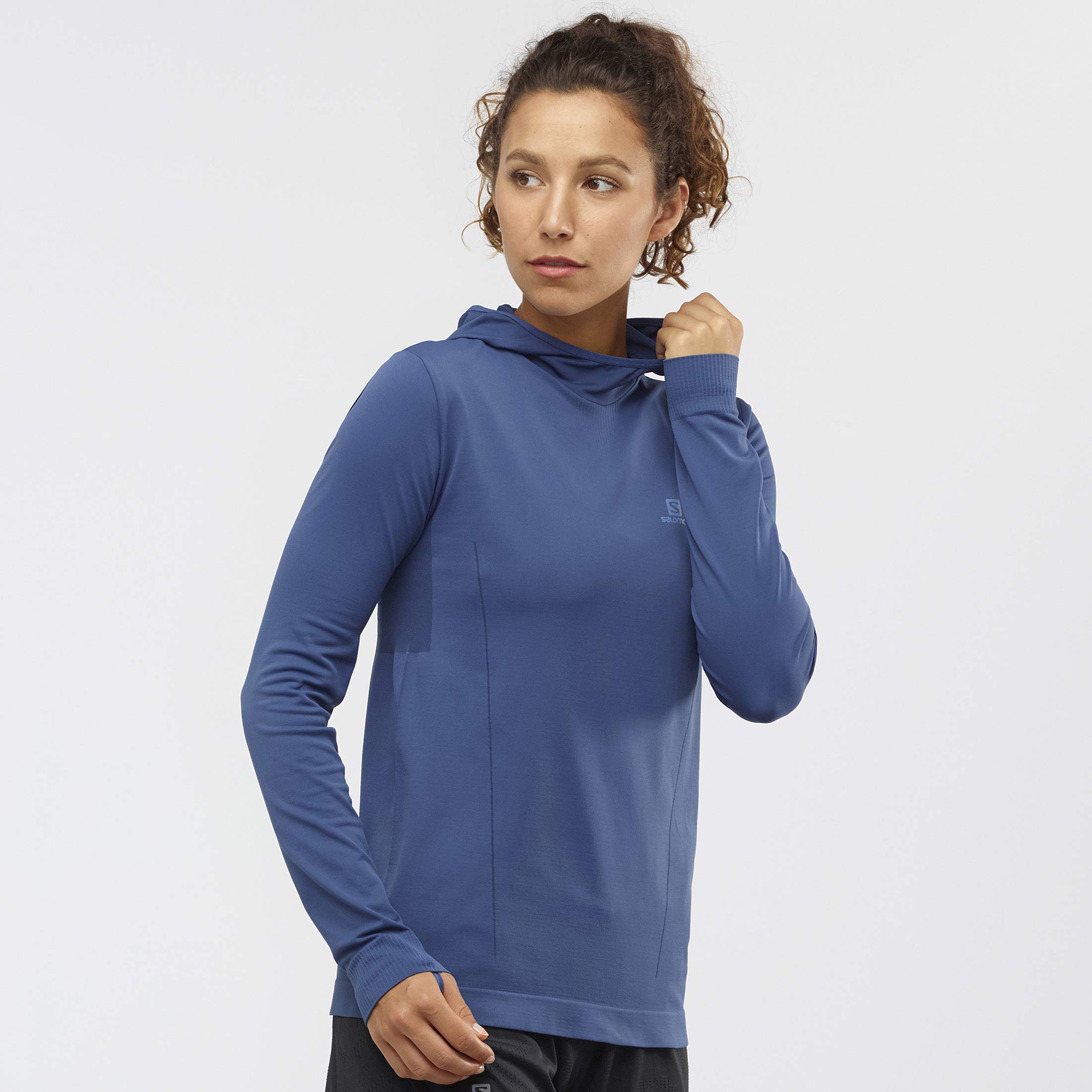 Salomon Men's Agile Mid Hoodie - Seamless Workout Shirt for Running, Hiking & Outdoor Activities