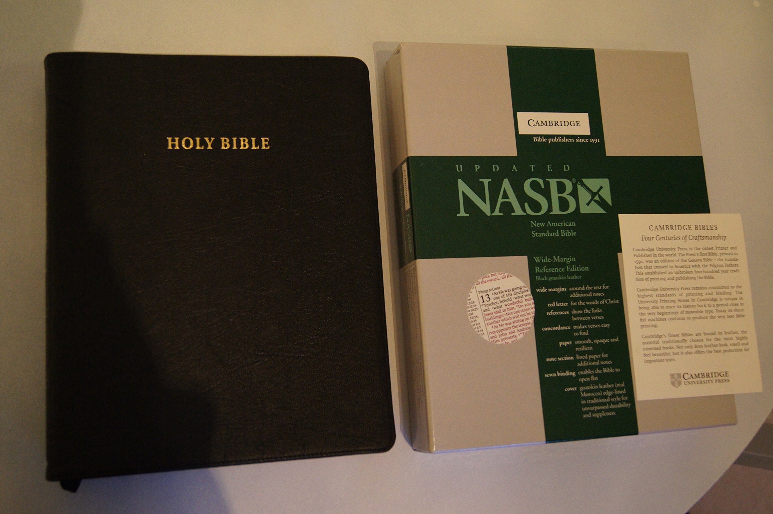 NASB Aquila Wide Margin Reference Bible - Black Goatskin Leather Edge-lined, Red-letter Text (NS746:XRME) | Premium Study Bible for Pastors, Scholars & Bible Students - Ideal for Sermon Preparation & Theological Research