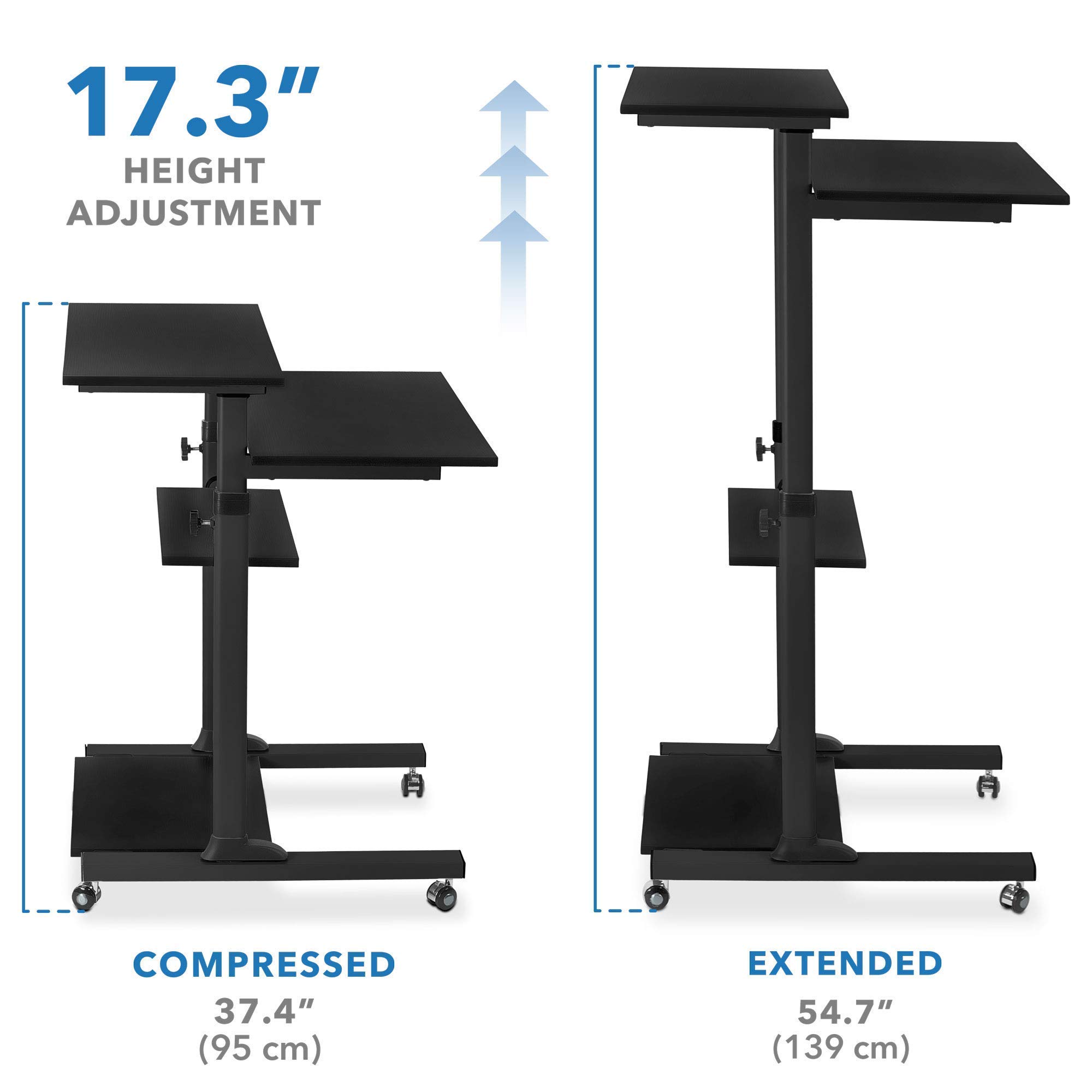 Mount-It! Dual Monitor Standing Desk with Height Adjustable Workstation - Heavy Duty Full Motion Monitor Arms for 2 Screens (17-27 Inch) | Perfect for Home Office, Gaming Setup & Ergonomic Workspace