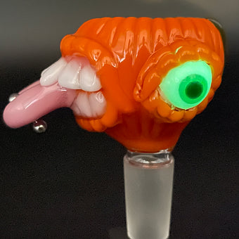 14mm Pumpkin Slide Glass Pipe - Handmade Smoking Accessory for Herbal Use | Perfect for Relaxation & Social Gatherings