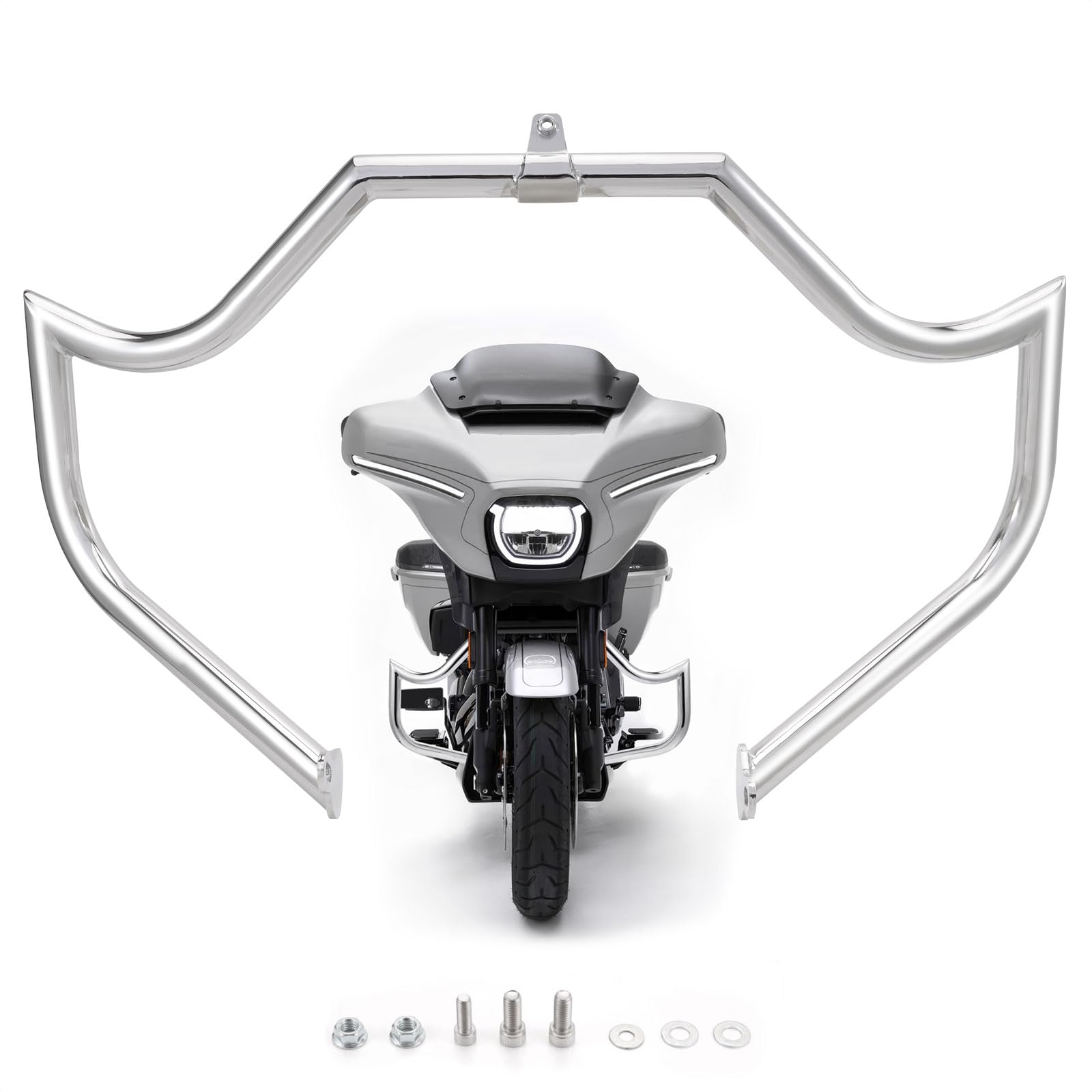 Harley Davidson Touring Crash Bar Engine Guard - Chrome Highway Protection for Road Glide, Road King, Street Glide, Electra Glide & CVO Trike Models | Motorcycle Safety Accessory for Long Rides & Highway Cruising