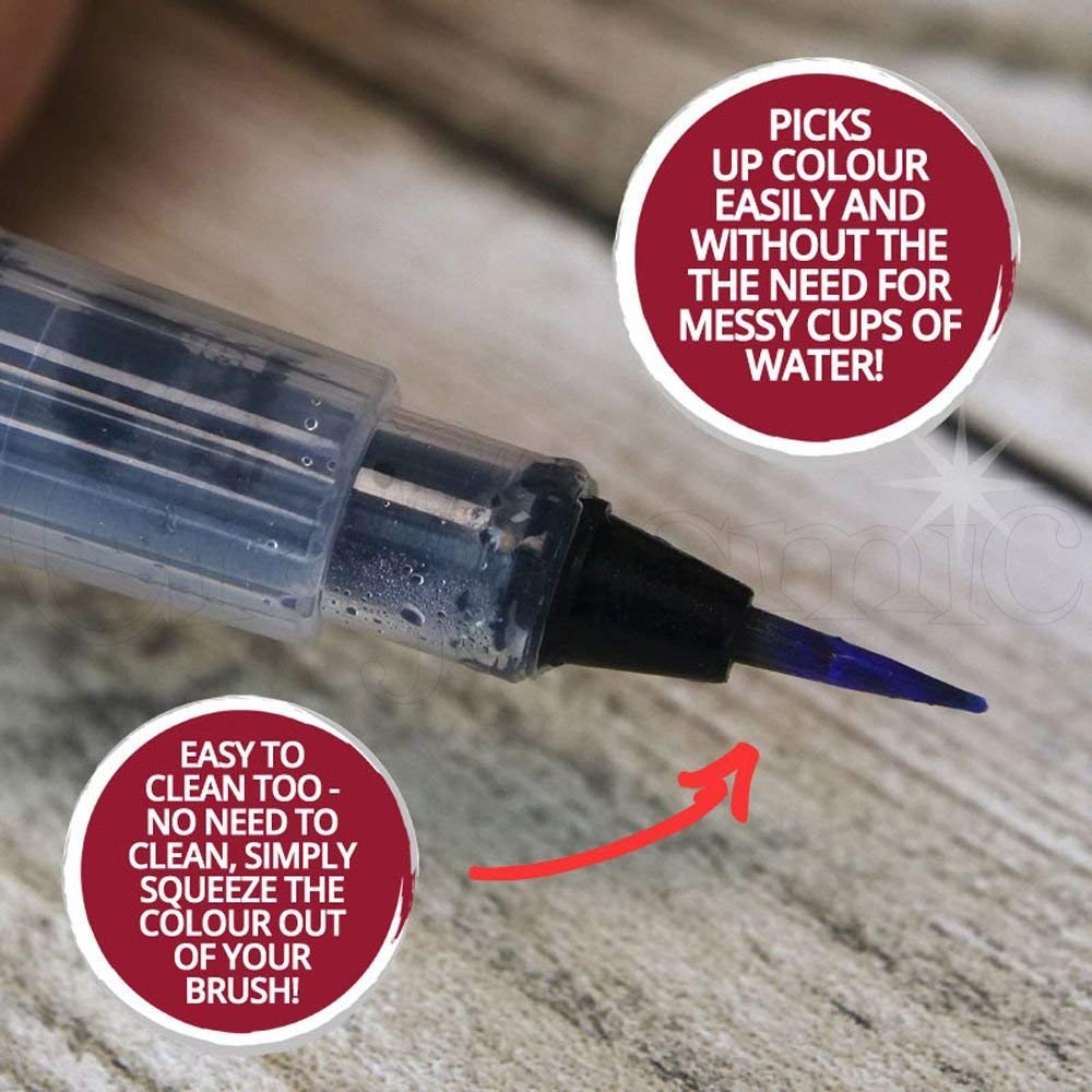 Hunkydory Premier Craft Water Brushes Set of 3 - Perfect for Watercolor Painting, Calligraphy & Mixed Media Art - Ideal for Artists, Students & Crafters
