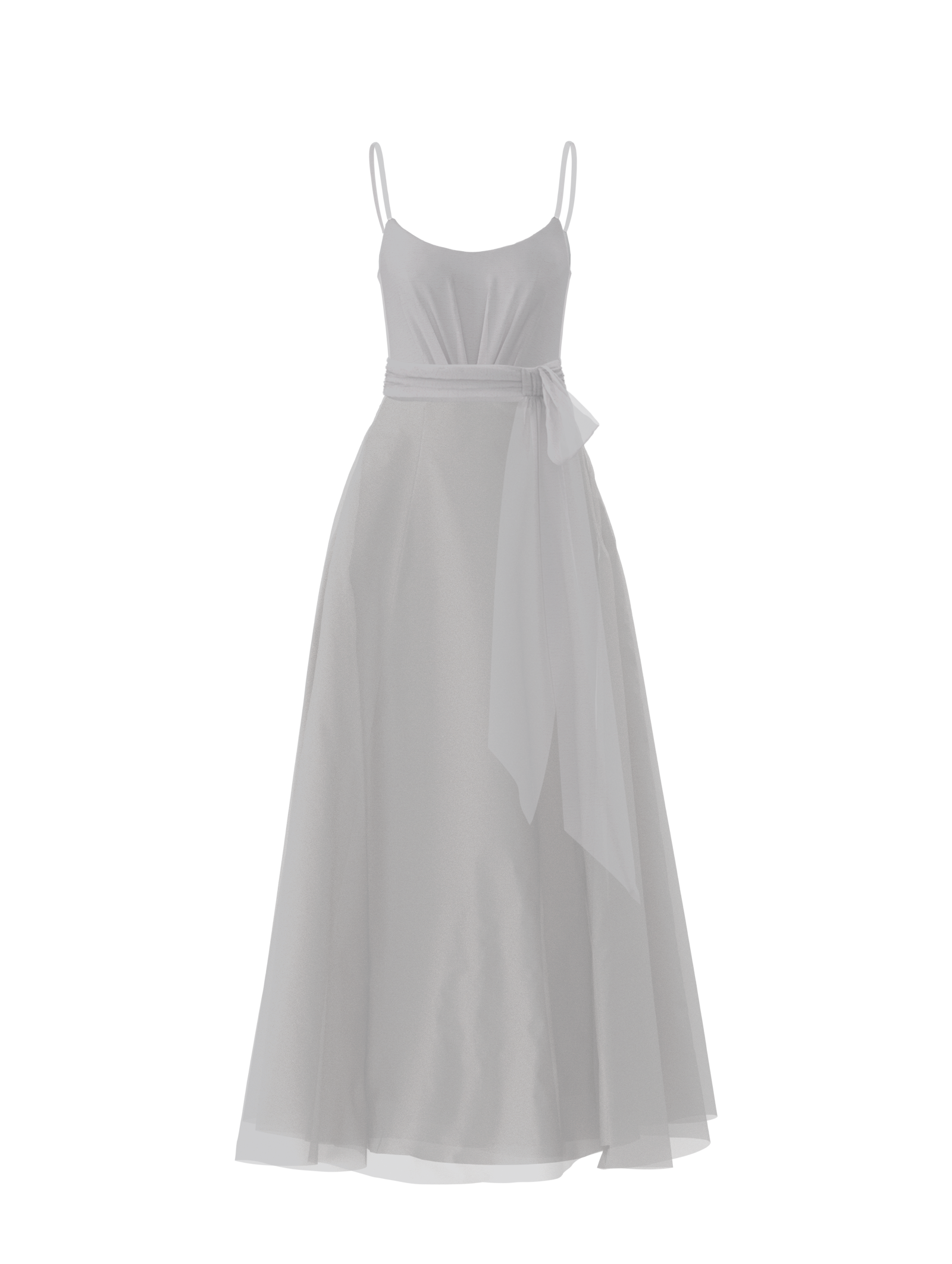 Elegant Platinum Bodice (Campbell) & Skirt (Cerisa) Set with Sash Belt - Perfect for Prom, Wedding, and Formal Events