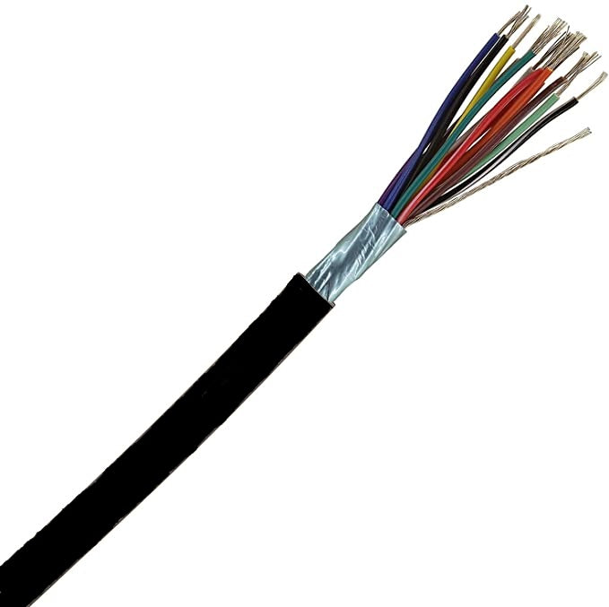 15 Conductor 26AWG Gray or Black Computer Cable 1000ft - High-Speed Data Transfer for Networking, CCTV, and Industrial Automation