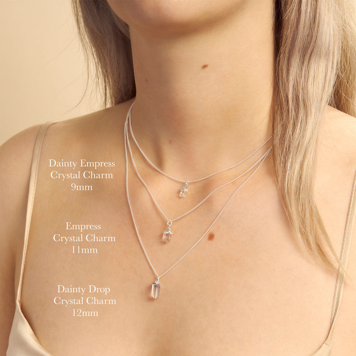 Dainty Drop Crystal Charm Necklace - Elegant & Sparkling Jewelry for Women | Perfect for Weddings, Parties & Everyday Wear