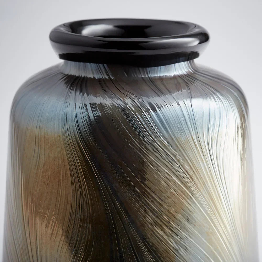 Cyan Design 10450 Cypress Vase - Modern Home Decor, Damascus Grey Ceramic Vase for Living Room, Dining Table, Office Desk | Open Box Condition | Perfect for Floral Arrangements & Centerpieces
