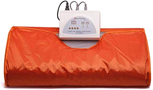 Infrared FIR Sauna Blanket for Weight Loss & Detox - Portable Body Shaper Slimming Therapy with Anti-Aging Benefits - Perfect for Home Spa, Fitness Recovery & Beauty Treatments (Orange)