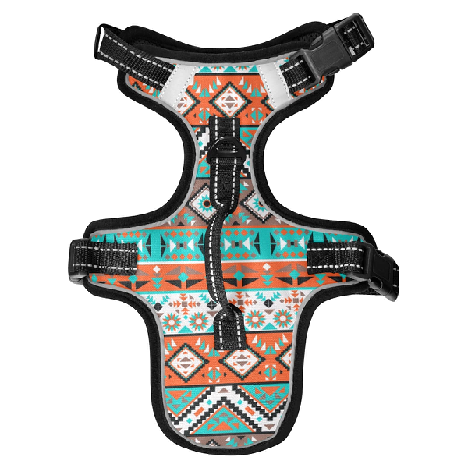 Aztec Geometric Dog Harness - No Pull Reflective Pet Vest with Nylon Handle for Small & Medium Dogs | Breathable & Durable for Walking, Hiking & Outdoor Adventures
