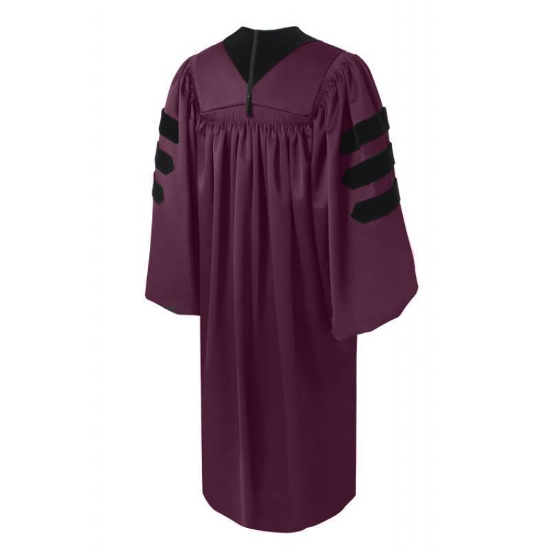 Premium Maroon Doctoral Graduation Gown - Academic Regalia for PhD Graduation Ceremony, Commencement & Formal Academic Events