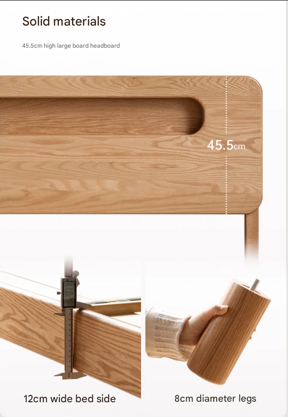 Solid Oak Wood Suspension Luminous Bed - Modern Floating Platform Bed with LED Lighting for Bedroom, Guest Room, or Dorm