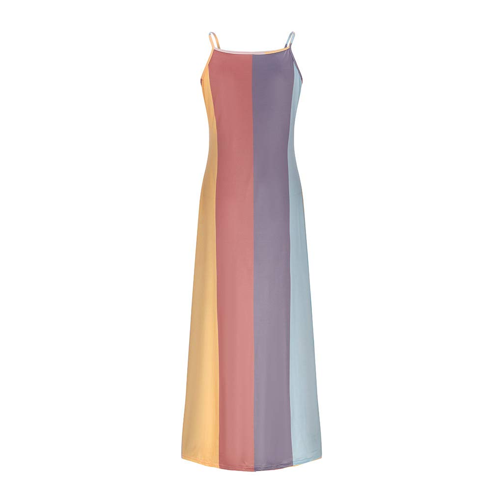 COOKI Women's Boho Casual Sleeveless V-Neck Tie-Dye Maxi Dress - Plus Size Loose Long Summer Beach Dress for Vacation, Outdoor Parties & Boho Fashion