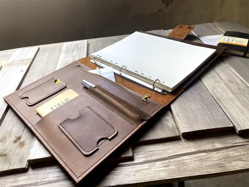 Vintage Refillable Leather Notebook with Zipper - Elegant Writing Journal for Travel, Office & Daily Use - Perfect Gift for Writers & Professionals