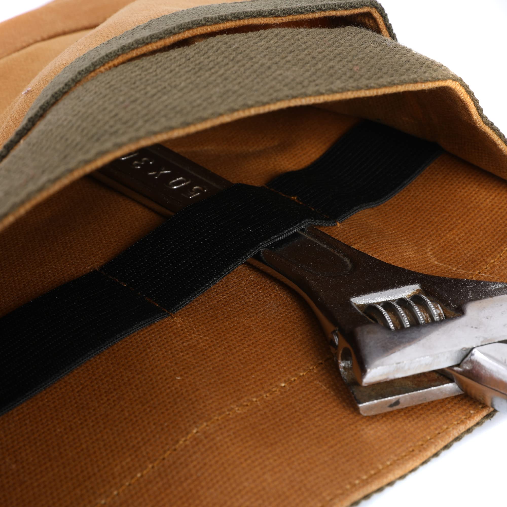 Heavy Duty 16OZ Waxed Canvas Tool Bag - Adjustable Waist Pouch for Repair & Construction Work - Durable Multifunctional Tool Organizer for Electricians, Carpenters & DIY Projects