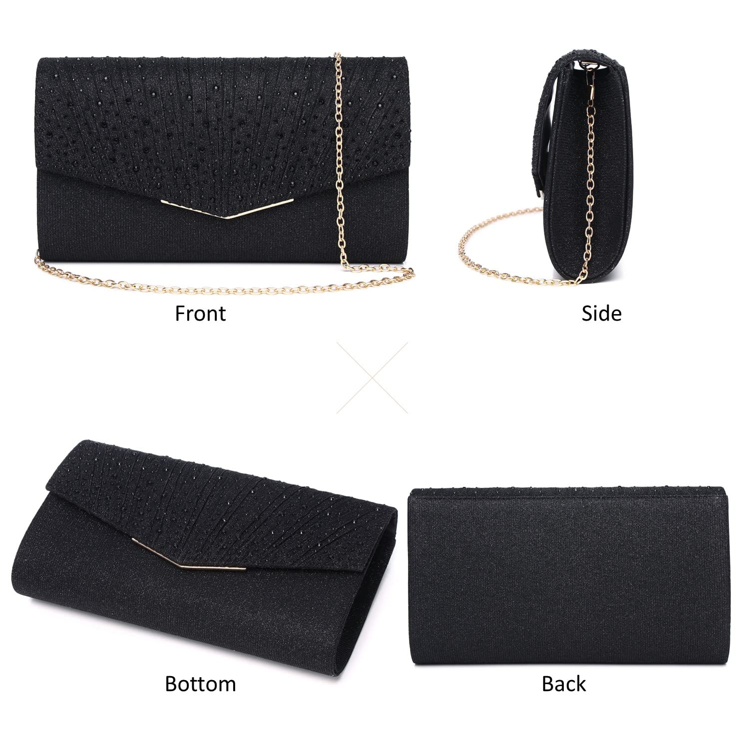 Sparkly Sequins Evening Clutch Purse for Women - Elegant Glitter Envelope Handbag for Wedding, Prom, Party & Formal Events - Perfect Accessory for Night Out, Gala & Special Occasions