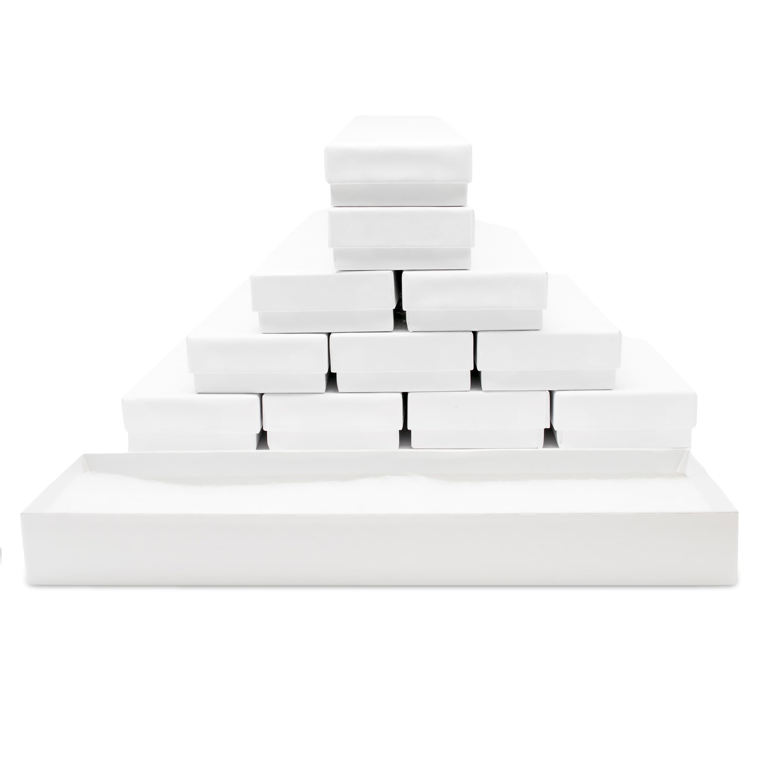12 Pack White Jewelry Gift Boxes 8x2x0.87 Inches - Premium Cotton Filled Cardboard Jewelry Storage Box with Lids - Made in USA - Perfect for Bracelets, Necklaces, Rings & Earrings - Ideal for Wedding Favors, Birthday Gifts & Retail Packaging