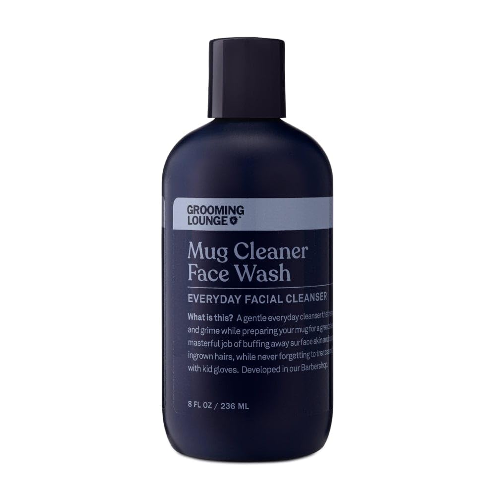 Grooming Lounge Mug Cleanser - Natural Face Wash for Men with Hydrating Deep Clean, 8 oz | Gentle Daily Facial Cleanser for Sensitive Skin | Perfect for Morning Routine & Post-Shave Care