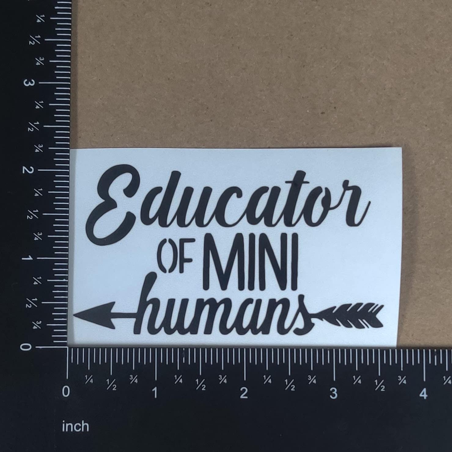4 Pack Teacher Decals - Teach Love Inspire, Teacher Heartbeat, Apple & Educator of Little Humans (3.5