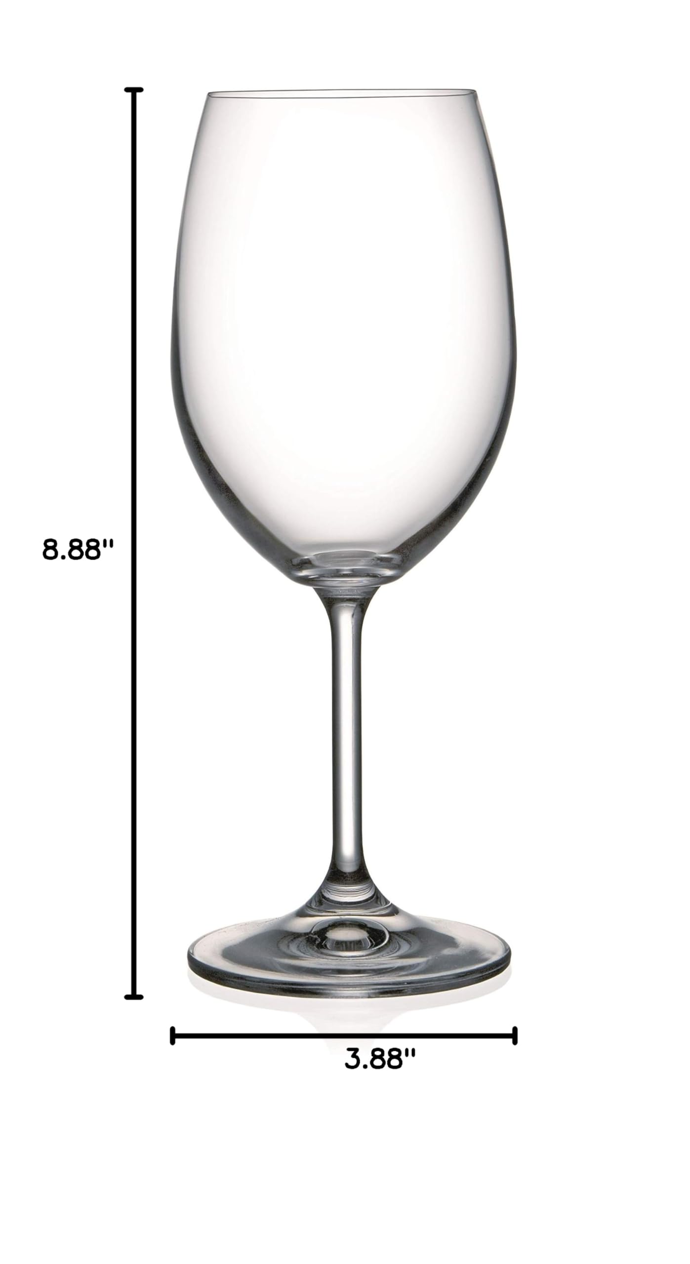 Premium Barksi 24 oz Crystal Wine Glasses Set of 6 - Elegant Stemmed Goblets for Red & White Wine, Water - European Made Clear Glassware for Dinner Parties, Weddings & Fine Dining