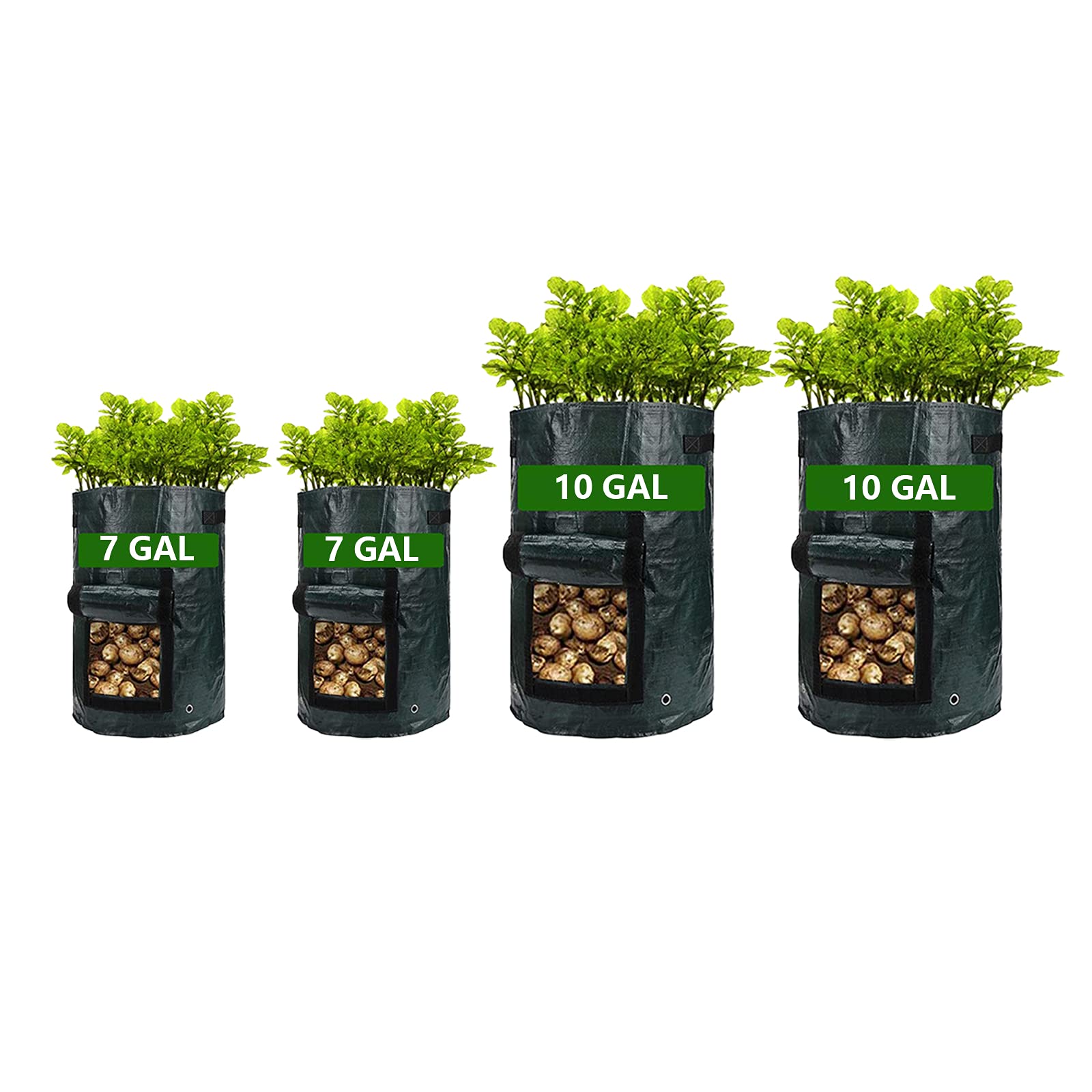 10 Gallon Grow Bags for Potatoes, Carrots & Onions - Portable Fabric Planter with Handles & Access Flap - Ideal for Home Gardening, Balcony Planting & Organic Vegetable Cultivation