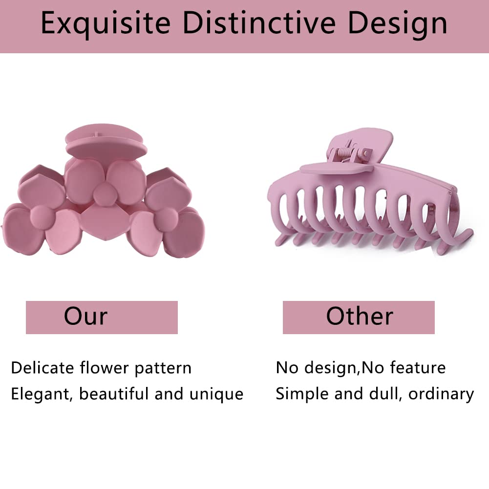 8 Pcs Non-Slip Jaw Hair Clips for Women - Strong Hold Claw Clips for Thick & Long Hair - Trendy Hair Accessories for Everyday Styling, Work, and Special Occasions