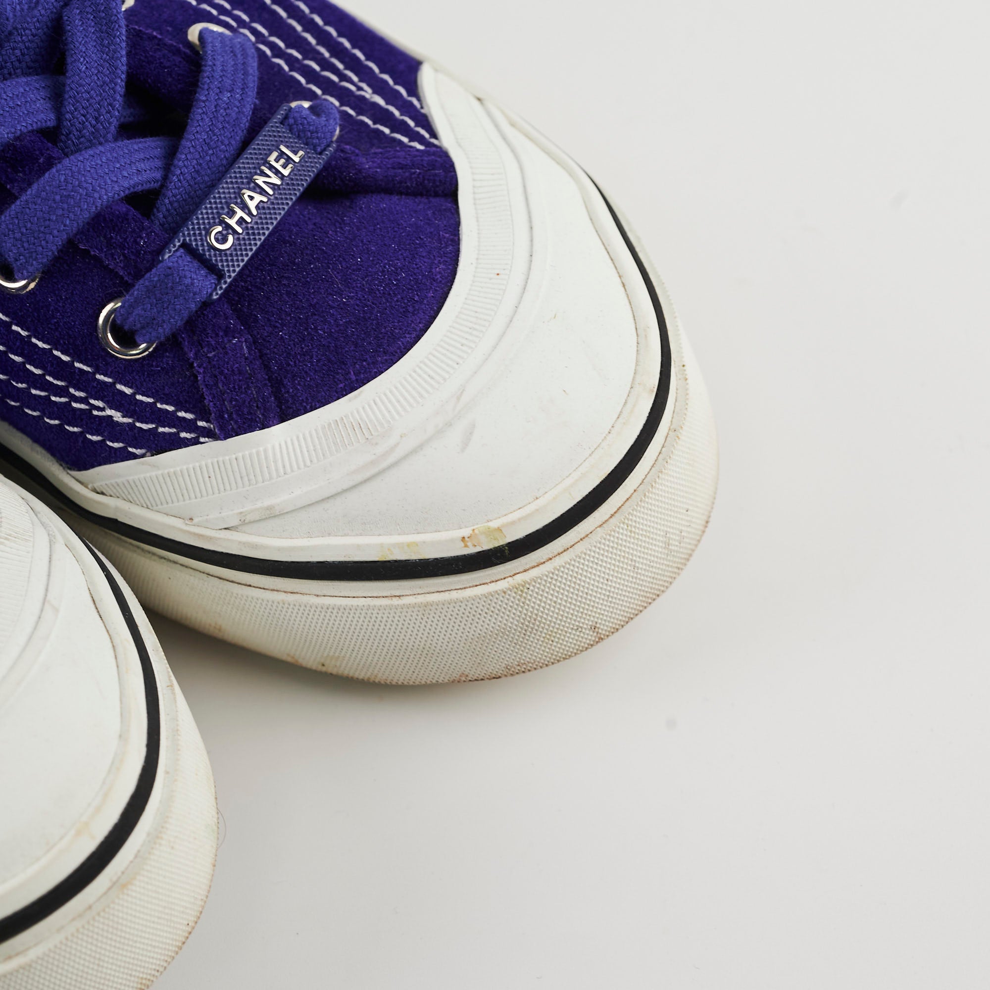 Chanel Blue Suede Women's Sneakers - Size 40 | Luxury Designer Shoes for Casual Wear & Fashion Outfits