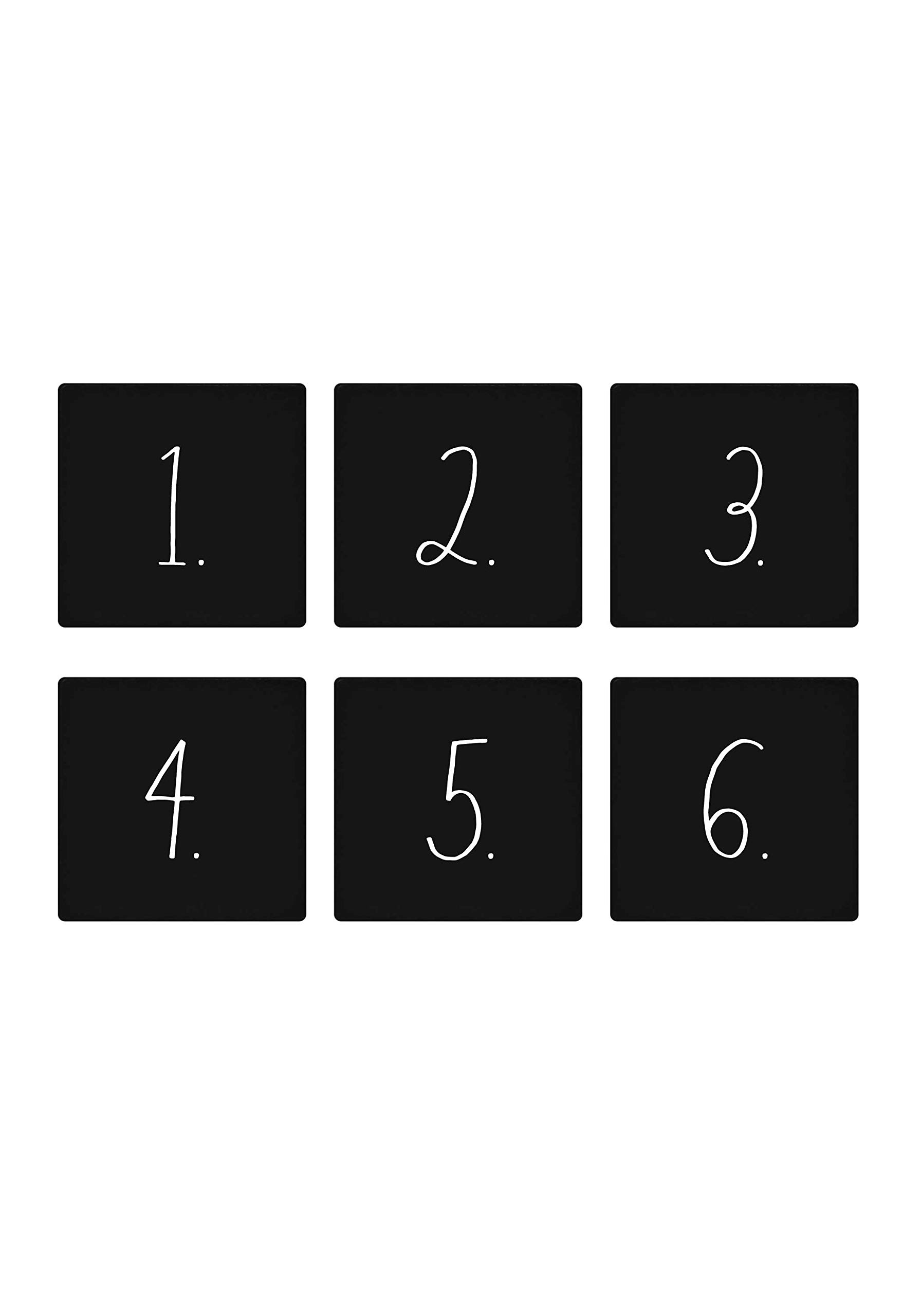 Rae Dunn Cabinet Knobs Drawer Pulls - Set of 6 Black Square Wooden Handles for Kitchen Cabinets, Dressers, Bathroom Vanities & Furniture - Decorative Hardware Included - Perfect for Home Renovation & DIY Projects