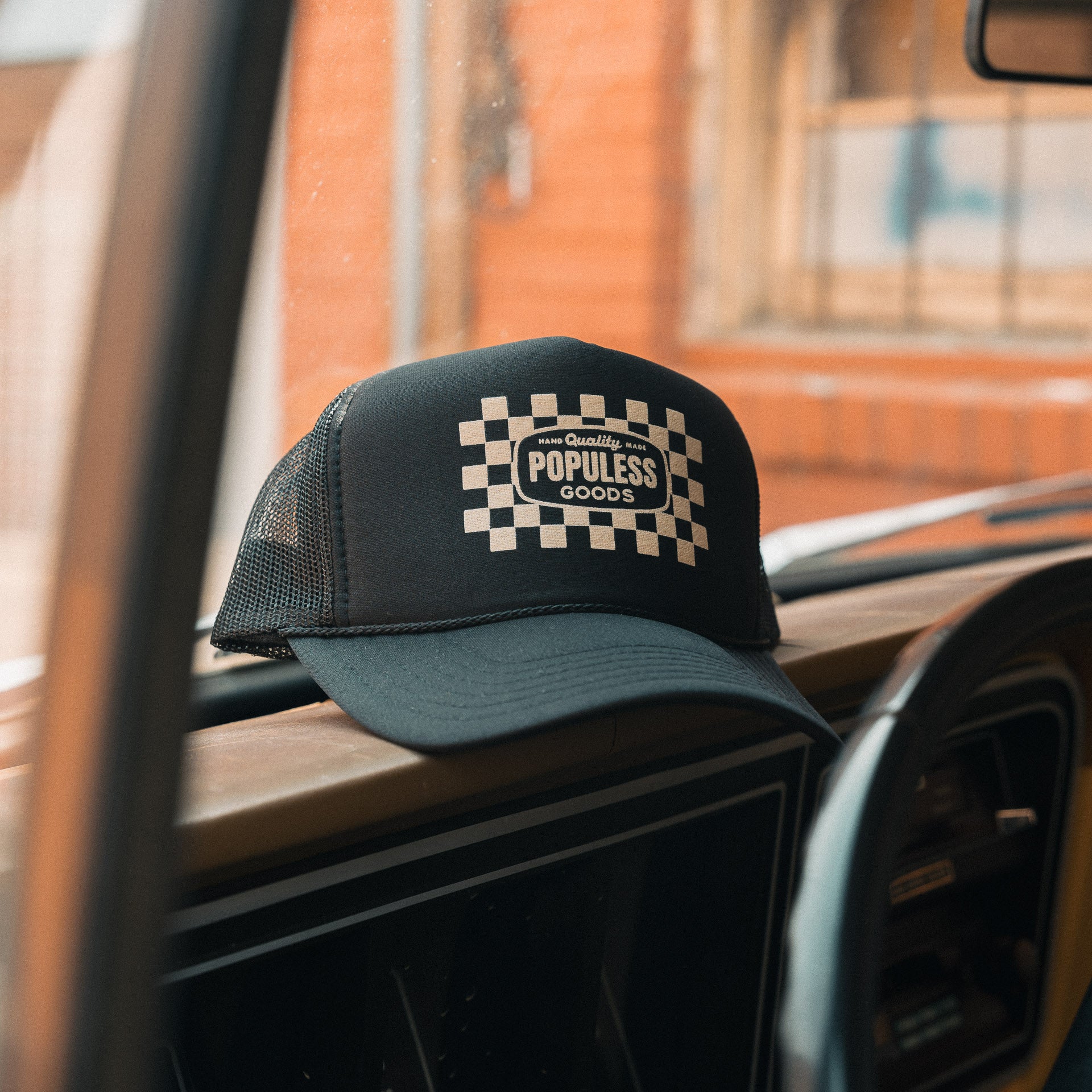 Black Checker Trucker Hat - Vintage Style Snapback Cap for Men & Women - Perfect for Casual Wear, Outdoor Activities, and Sports Events