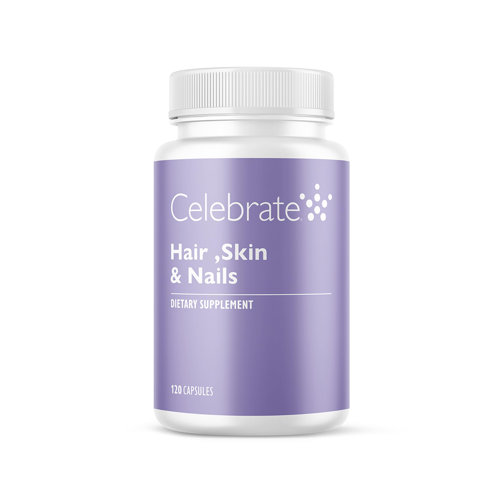 Celebrate Vitamins Hair, Skin & Nails Supplement - 120 Capsules for Healthy Hair Growth, Glowing Skin & Strong Nails | Beauty & Wellness Support for Women & Men