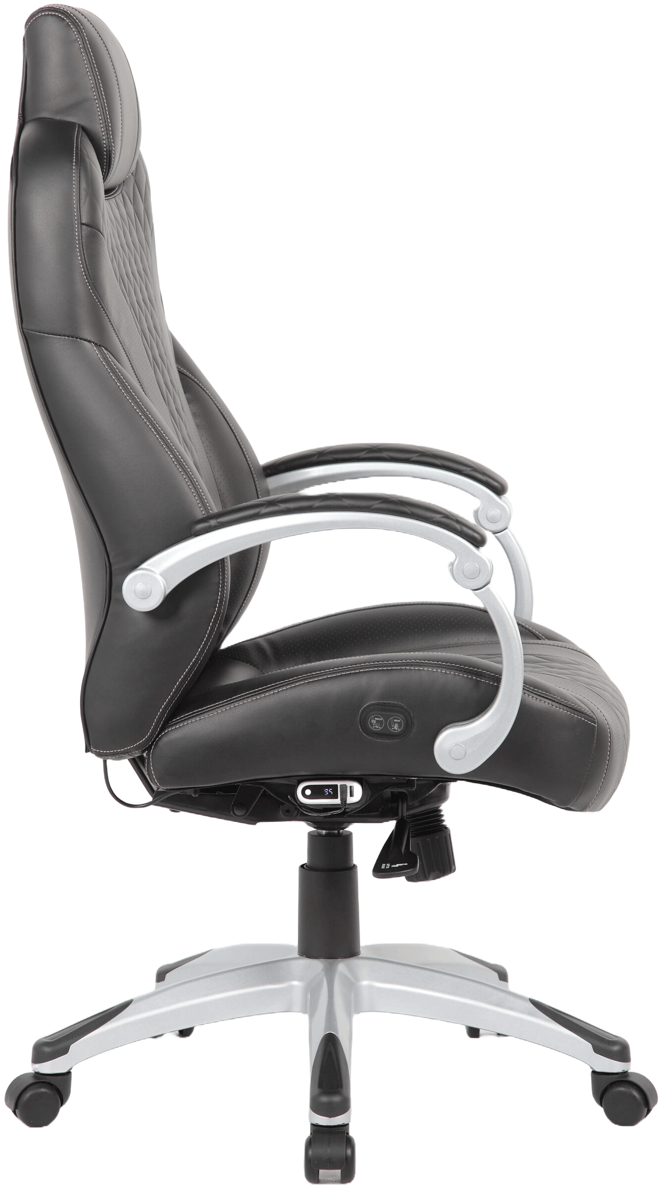 Premium Boss Executive Heated Massage Office Chair [Model R8873H BK] - Ergonomic Leather Recliner with Adjustable Lumbar Support for Home & Office Workspaces
