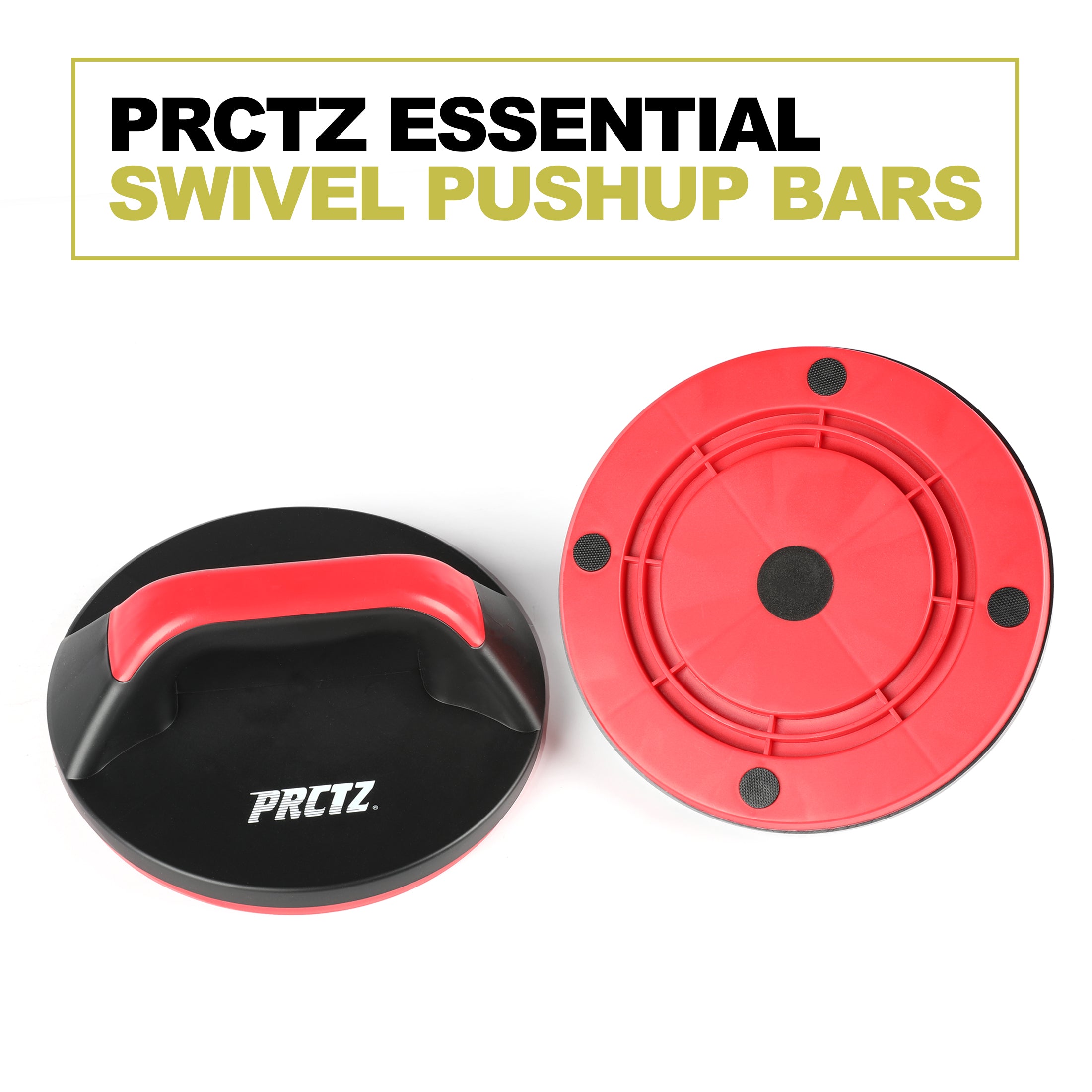 PRCTZ Adjustable Swivel Push Up Bars for Home Gym - Non-Slip Handles for Better Grip - Perfect for Push-Ups, Planks & Strength Training (Black) - Ideal for Home Workouts, Office Exercise & Fitness Enthusiasts