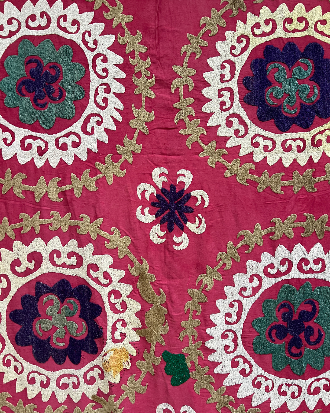 Extra Large Suzani 09 - Handmade Bohemian Style Cotton Throw Blanket - Perfect for Sofa, Bed & Home Decor