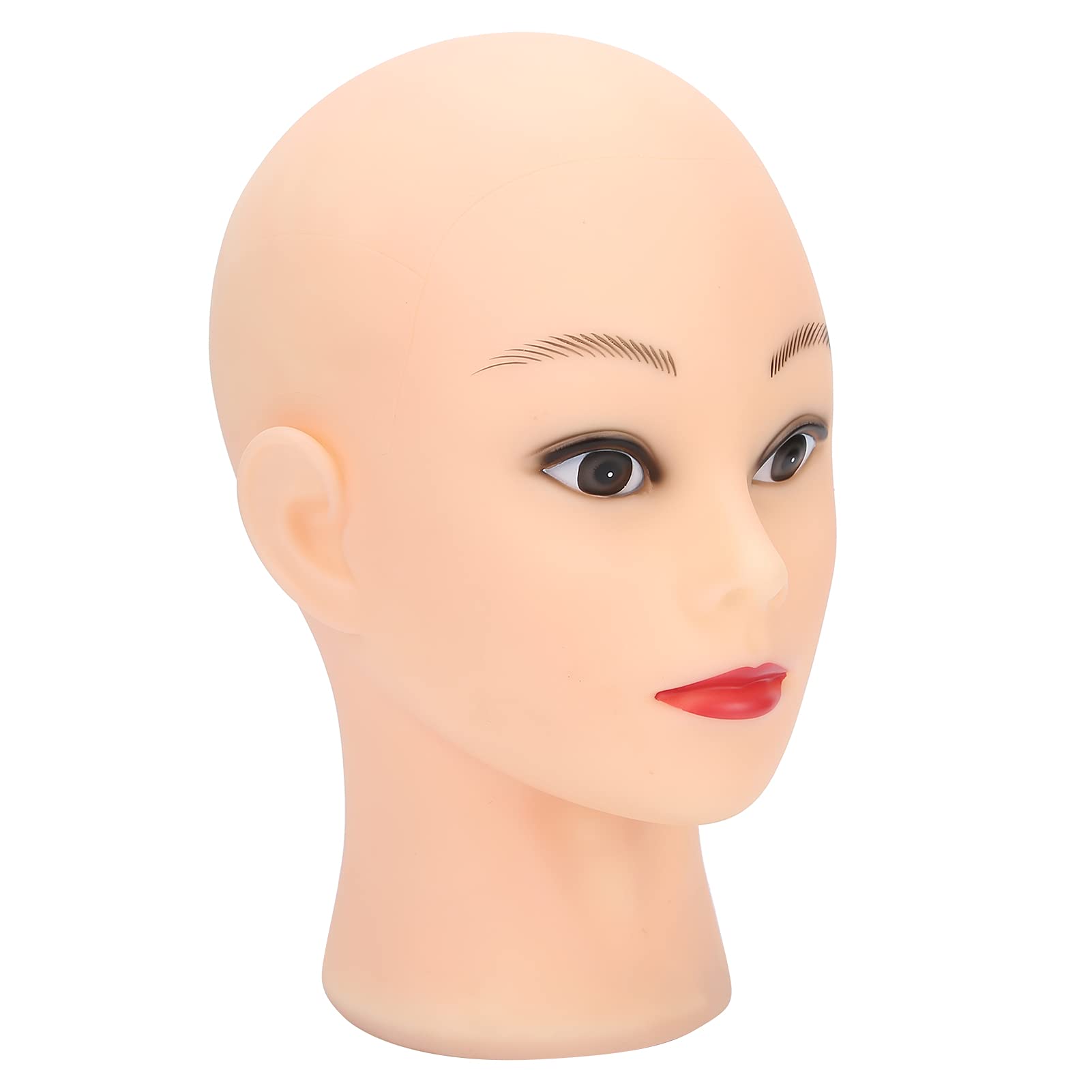 Bald Mannequin Head for Wigs & Cosmetology - PVC Wig Making Practice Head, Makeup Doll Head for Displaying Hats & Glasses - Perfect for Salon Training, Wig Styling & Beauty School Practice
