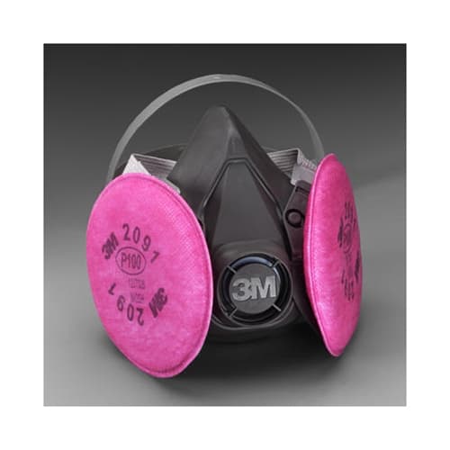 3M 07003 Half Facepiece Respirator with P100 Filters - Large Size for Painting, Woodworking & Chemical Handling - OSHA Approved Dust Mask for Industrial & DIY Safety