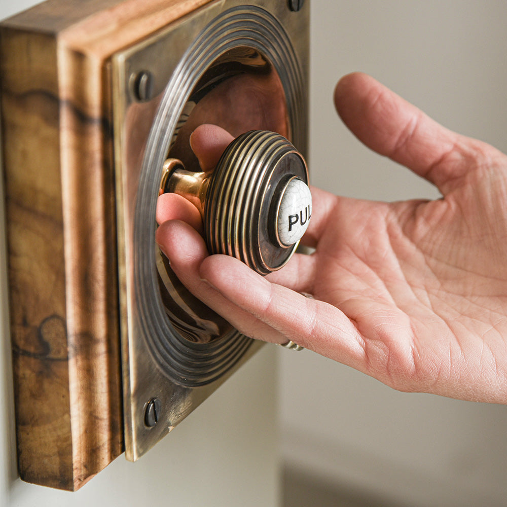 Vintage Polished Antique Brass Claverley Bell Pull - Classic Doorbell for Victorian Homes & Traditional Decor