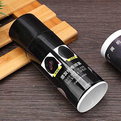 Hair Thickening Fibers for Men & Women - 130g Hair Building Spray with Natural Fibers for Instant Volume & Hair Loss Coverage (Black) | Perfect for Daily Use, Special Occasions & Confidence Boosting