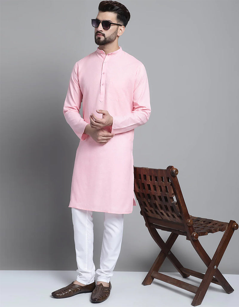 Baby Pink Kurta Pure Cotton Payjama Set for Women - Soft & Comfortable Traditional Indian Outfit for Festivals, Parties & Casual Wear