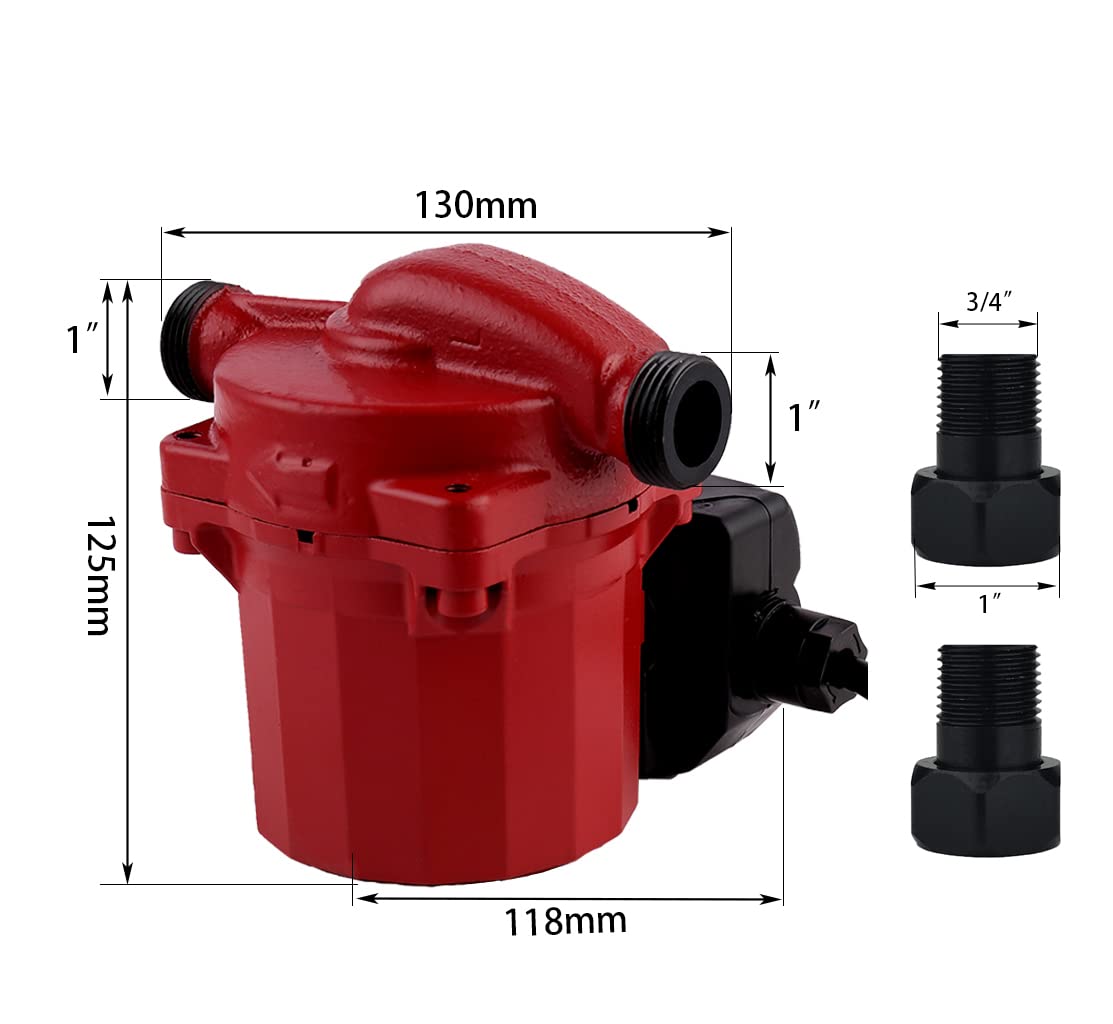 SHYLIYU Solar Hot Water Circulation Pump 46/67/93W with 3 Speed Control - 3000L/H Flow Rate, 6m Max Head - Domestic Hot Water Recirculator for Solar Systems, Home Heating & Water Transfer - Perfect for Energy-Efficient Homes & Eco-Friendly Water Circulation
