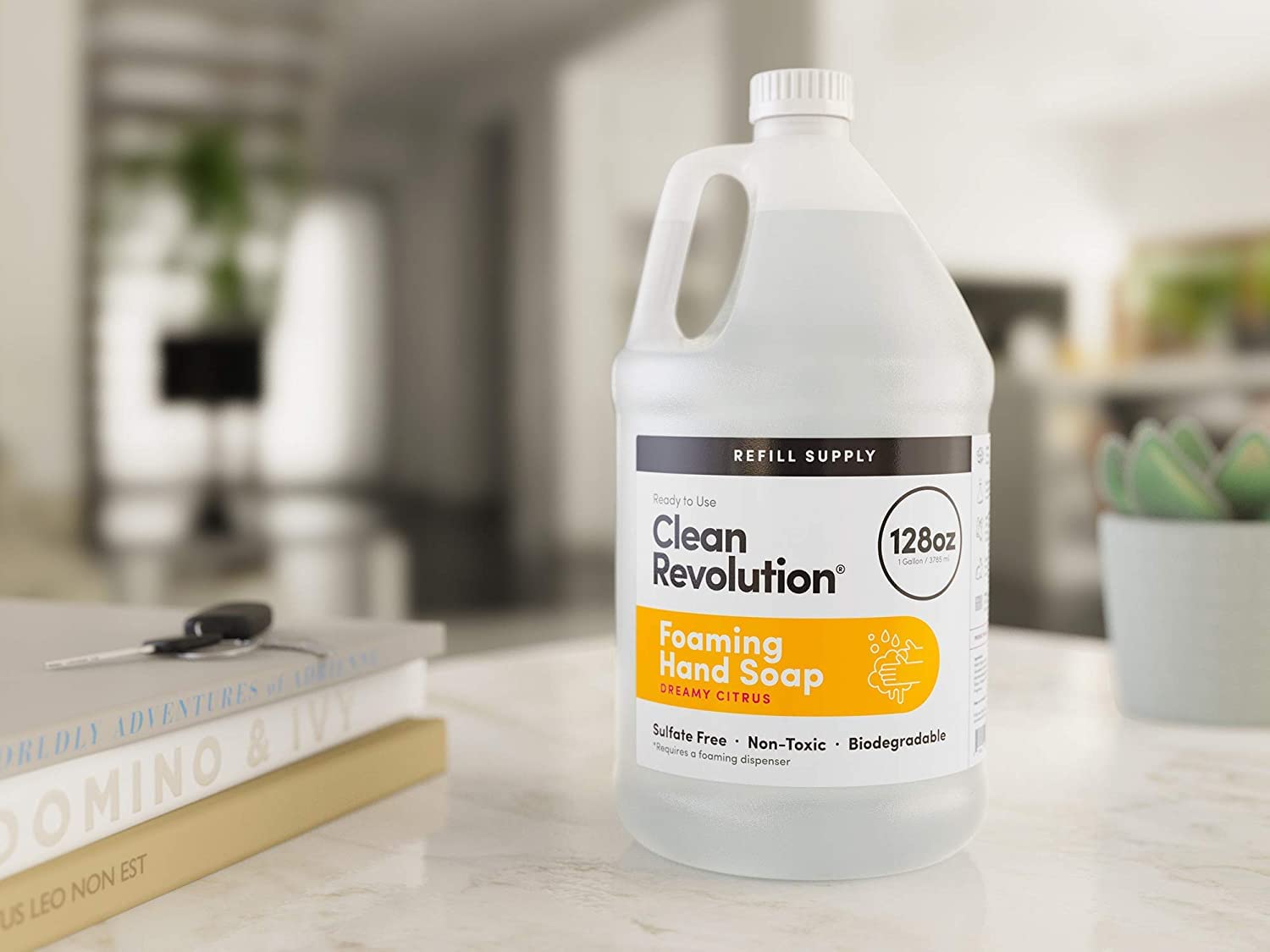 Clean Revolution Foaming Hand Soap Refill 128 Fl Oz (4 Pack) - Ready to Use, Gluten Free, Dreamy Citrus Scent | Bulk Hand Soap Refills for Home, Office & Commercial Use