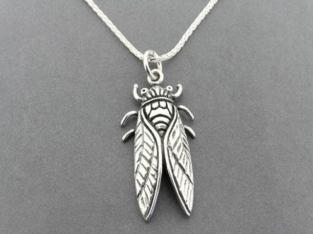 Sterling Silver Beetle Pendant Necklace with 60cm Chain - Elegant Jewelry for Women, Perfect for Gifts, Parties, and Everyday Wear